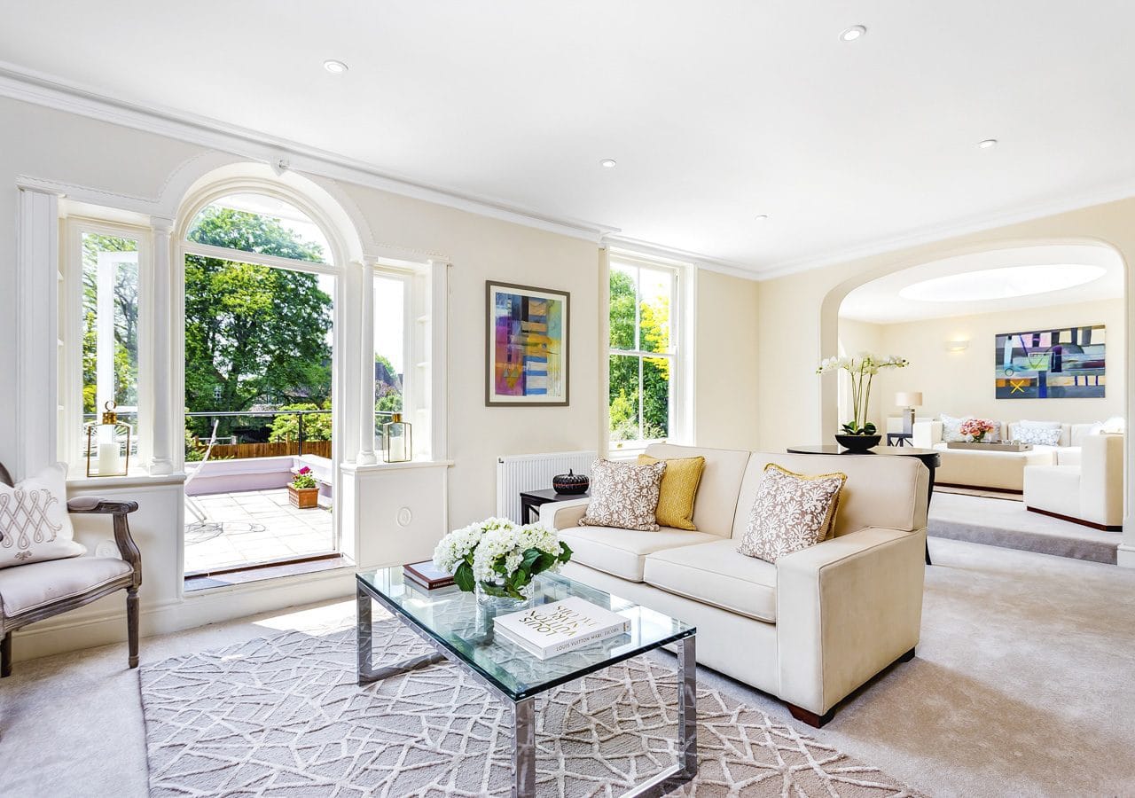 A classic contemporary Dulwich Townhouse reception room Home Staged by Cullum Design | London UK